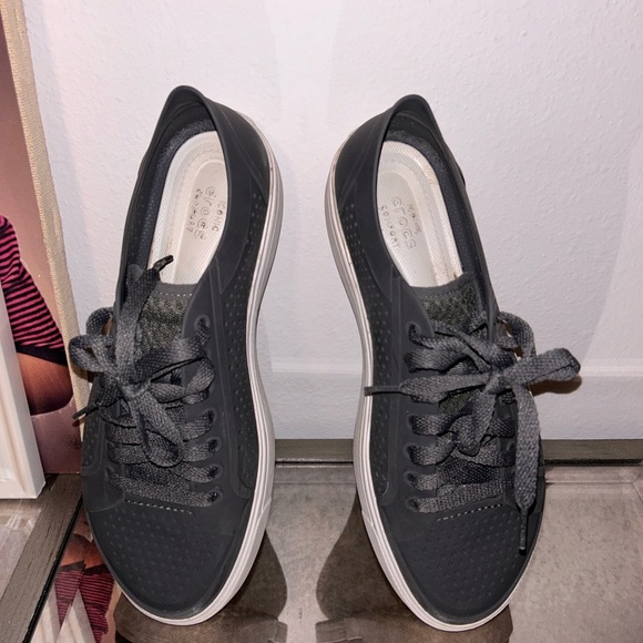 Crocs Citilane Roka Court charcoal gray women’s 10 lace up - Picture 3 of 9